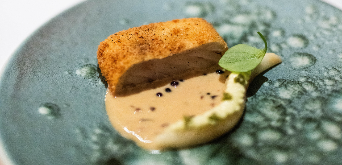 Food served at TreeTop Restaurant at Munkebjerg Hotel in Vejle