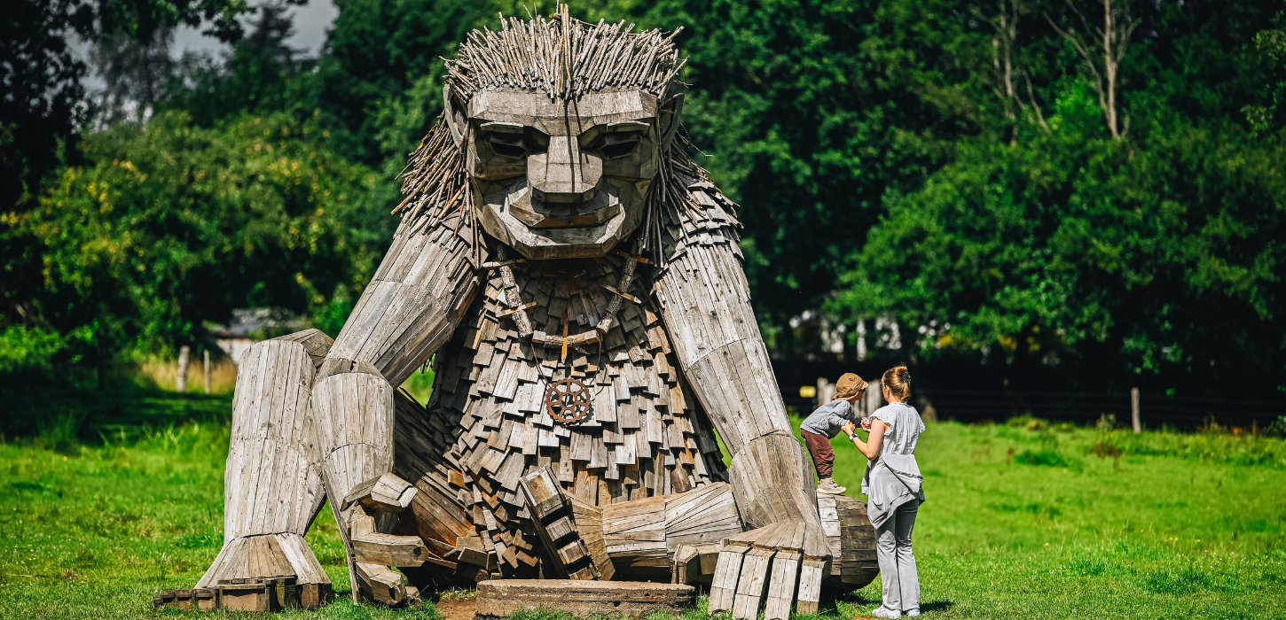 The troll near Børkop Mølle by Thomas Dambo