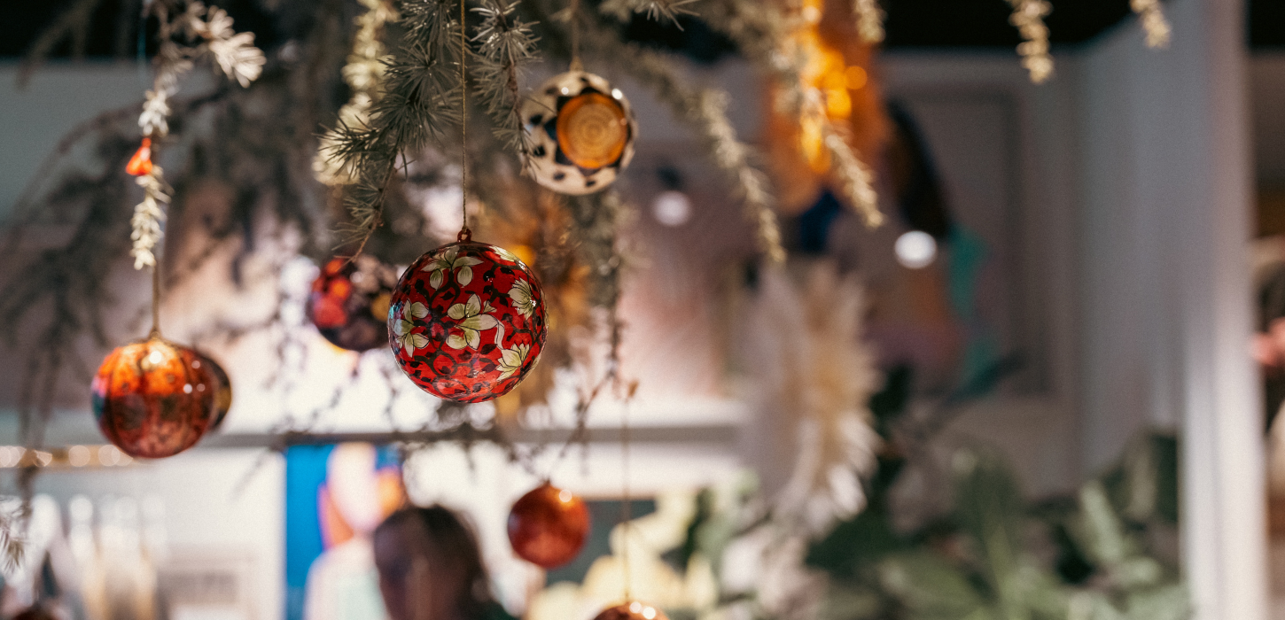 Christmas decorations from a shop in Vejle pedestrian street