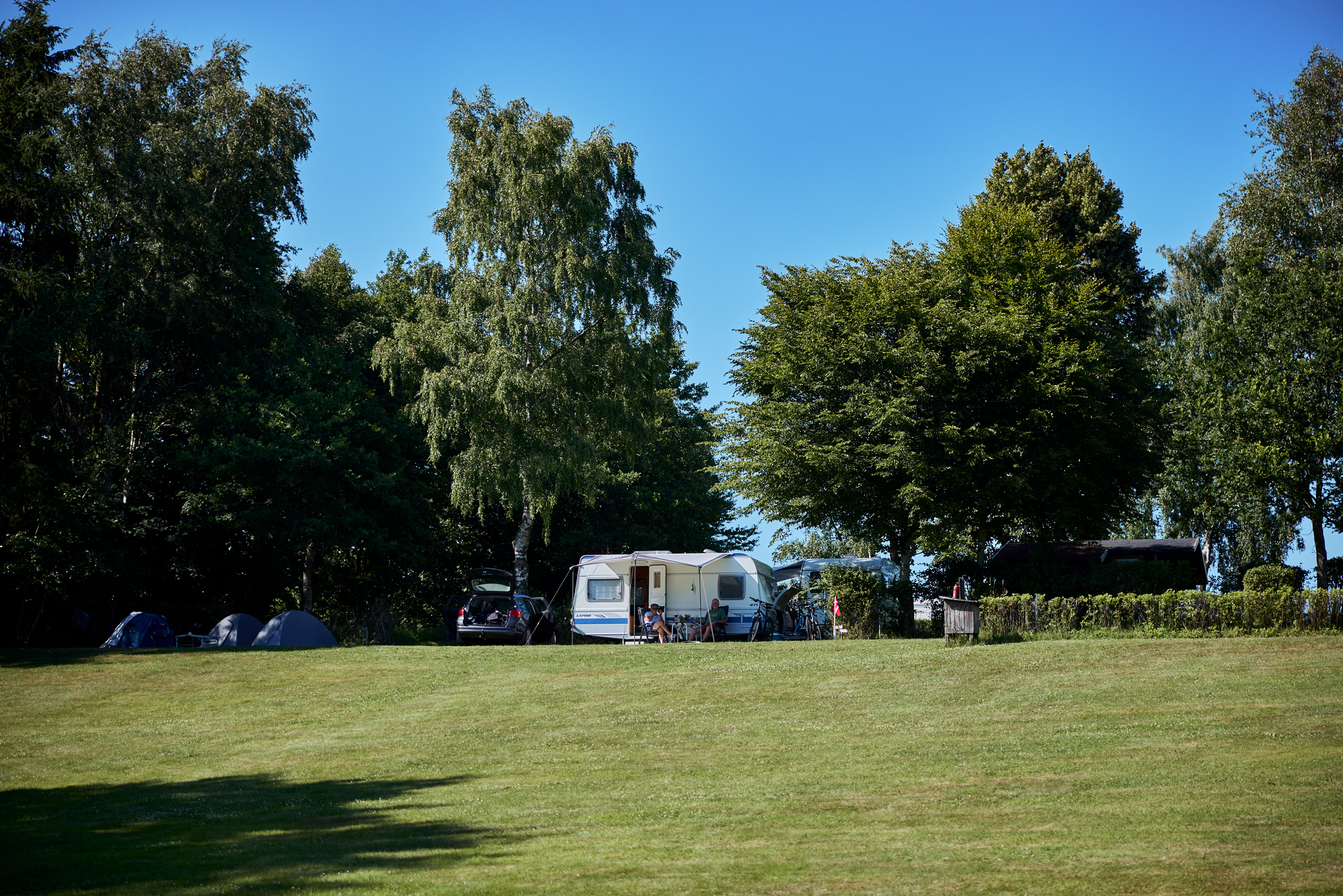 Der Campingplatz bei Egtved Camping an einem Sommertag