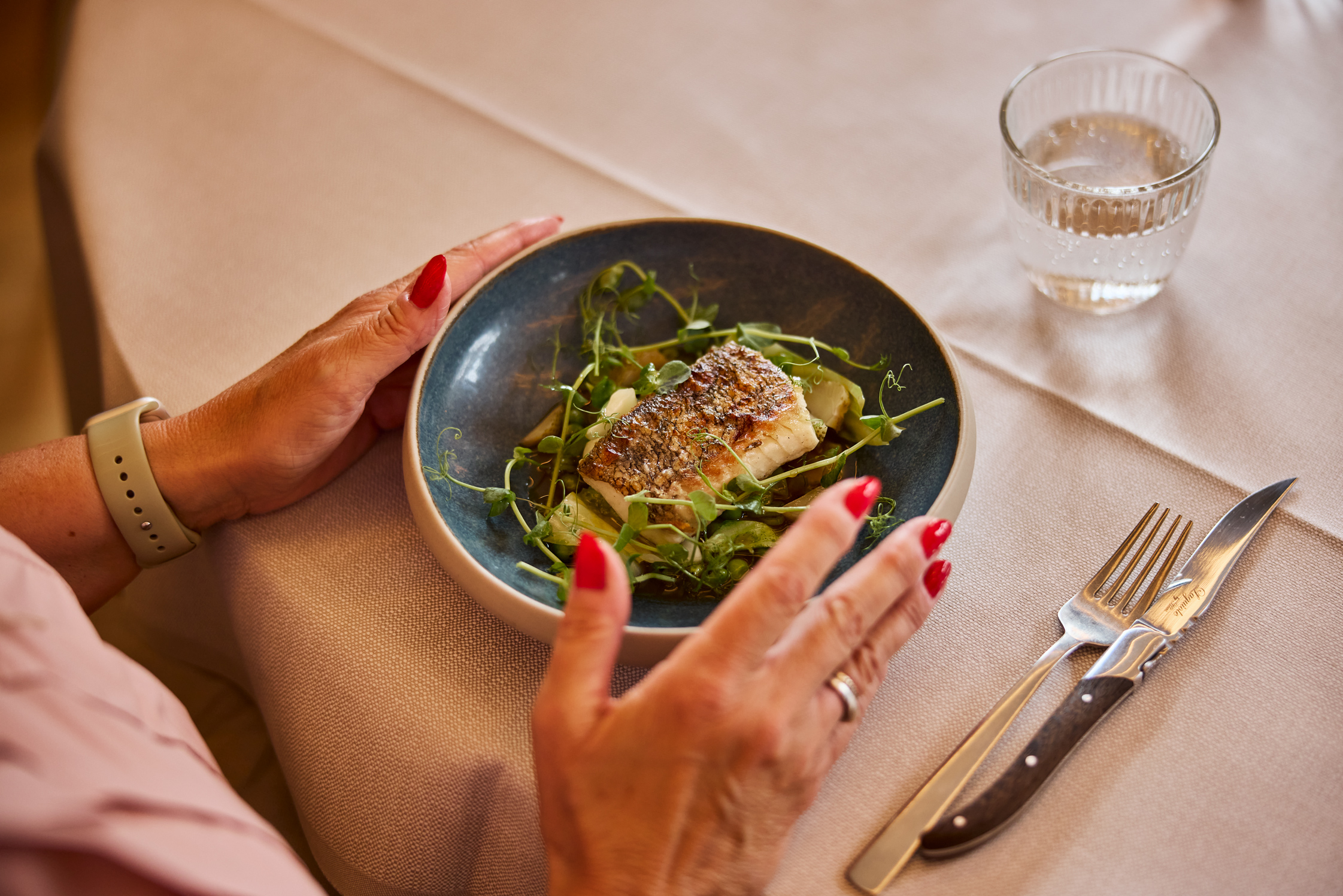 Tallerken på restauranten på Haraldskær