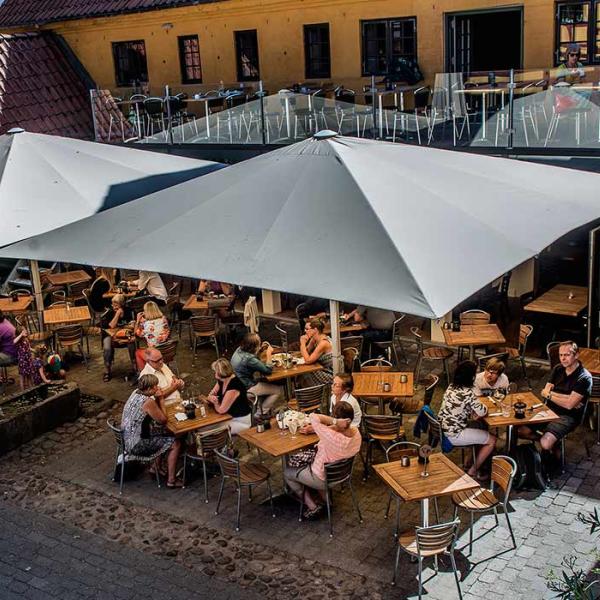 Conrads Café seen from above in Den Smidtske Gård