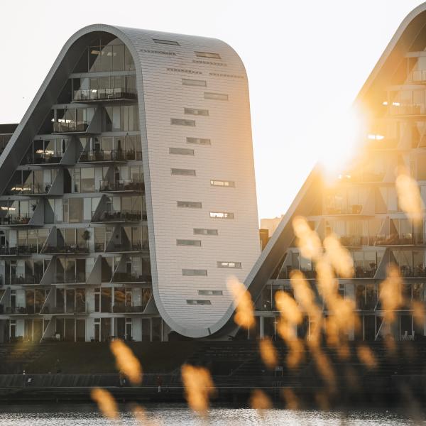 Sunset over Bølgen in Vejle