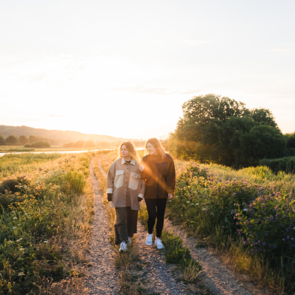 Women on a walk in Vejle Ådal near Kongens Kær