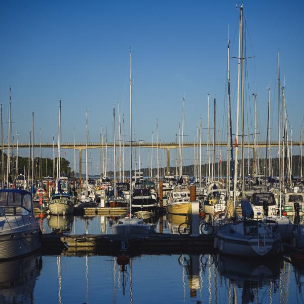The harbor in Vejle at Vejle's waterfront