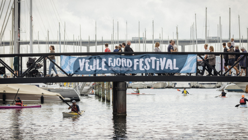 People on the bridge to Vejle Fjord Festival