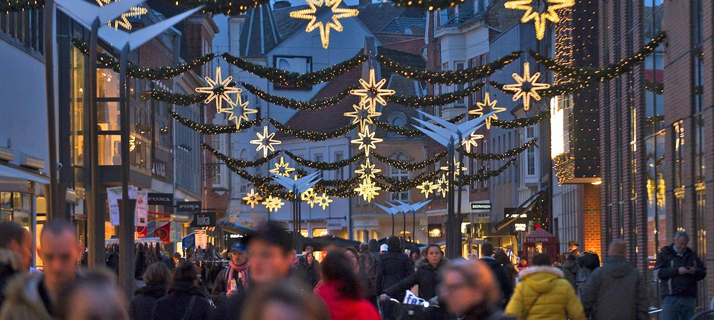 Julebelysning i Vejle Gågade