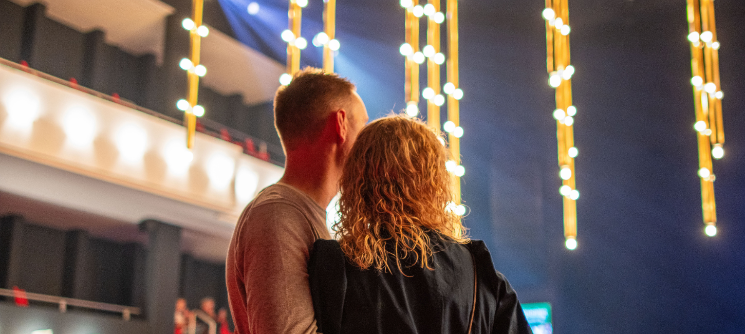 A couple for a performance in Vejle Music Theatre