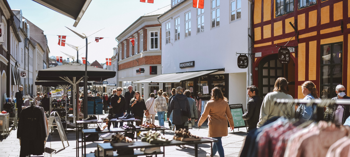 Mennesker på gågaden i Vejle