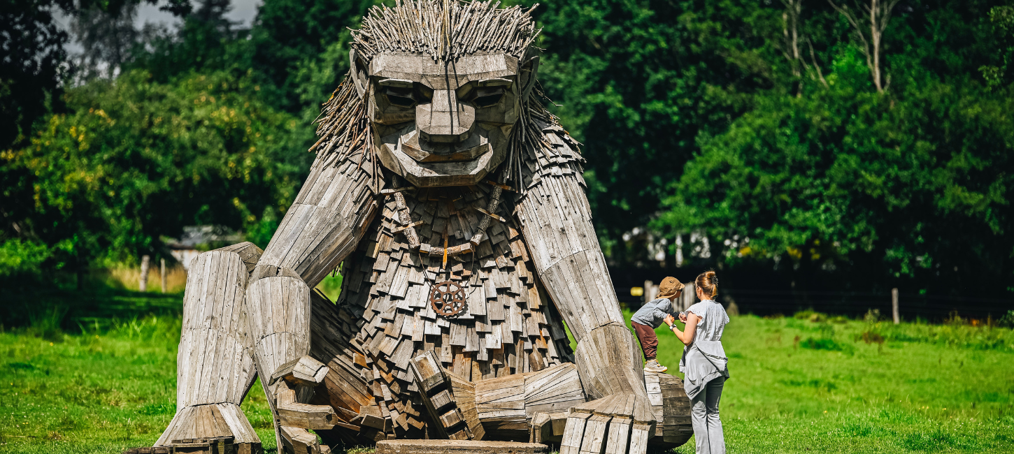 The troll near Børkop Mølle by Thomas Dambo
