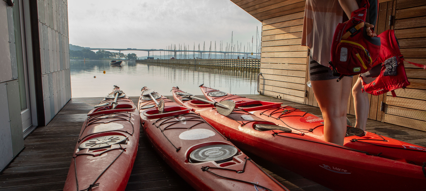 Kayaks at the kayak club in Vejle