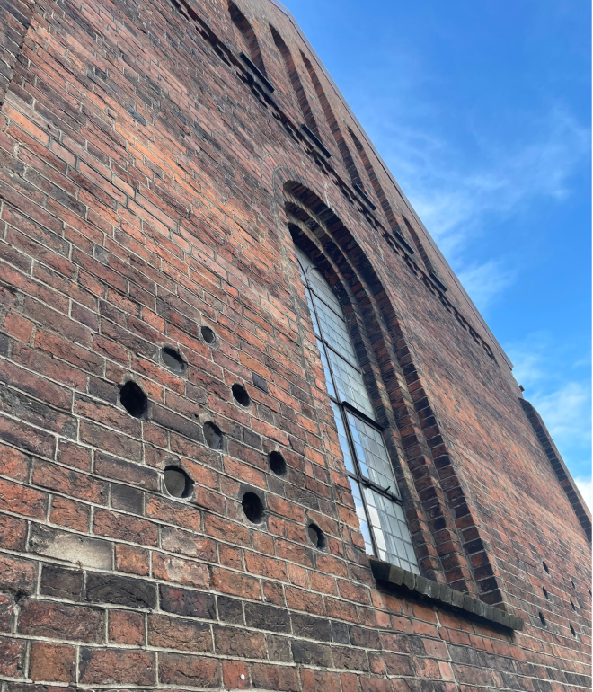 Skull holes in St Nicolai Church in Vejle
