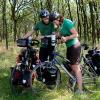 Two cyclists take a break on Hærvejen