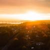 View of Vejle city at sunset