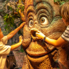 Children play with a talking tree at the Økolariet
