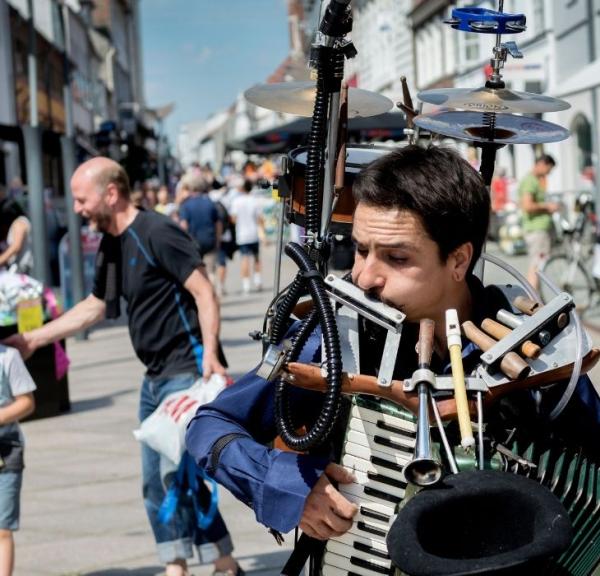 Musiker på Vejle gågade