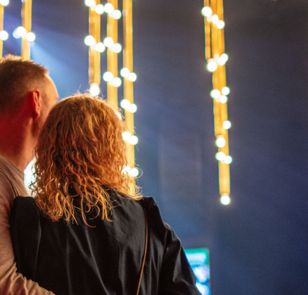 A couple for a performance in Vejle Music Theatre