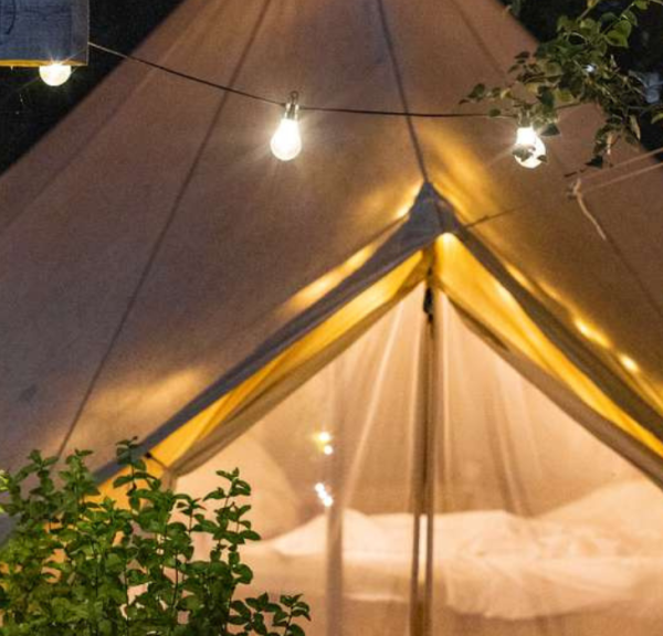 Glamping tent at Egtved Camping