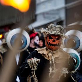 Halloween parade in Vejle pedestrian street