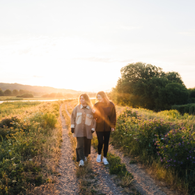 Women on a walk in Vejle Ådal near Kongens Kær