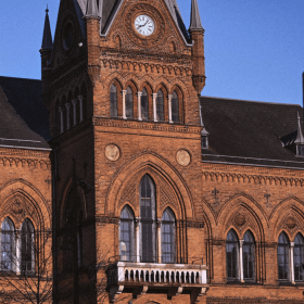  The town hall in Vejle on a sunny autumn day