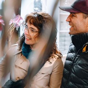A couple on a shopping trip in Vejle city centre