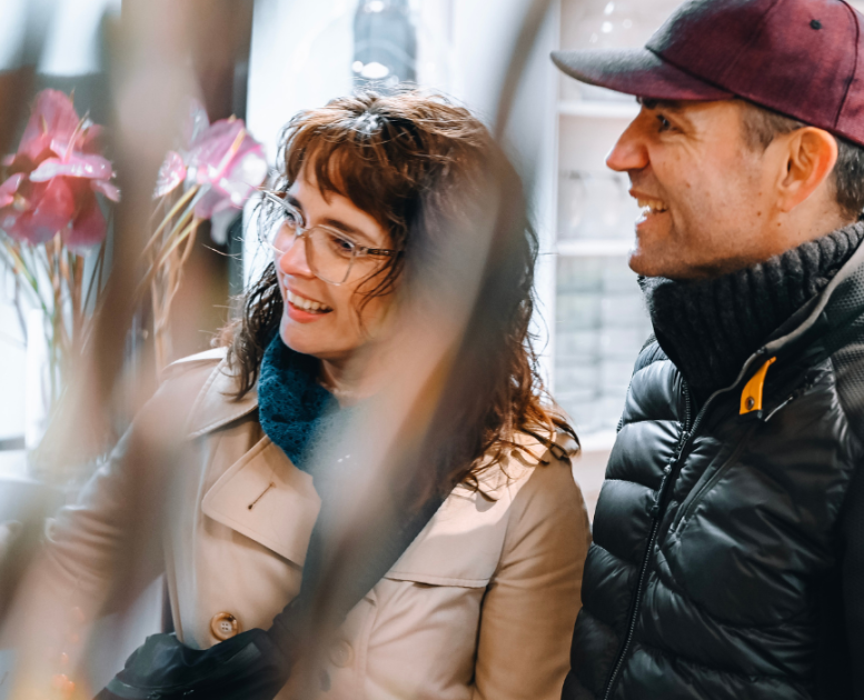 A couple on a shopping trip in Vejle city centre