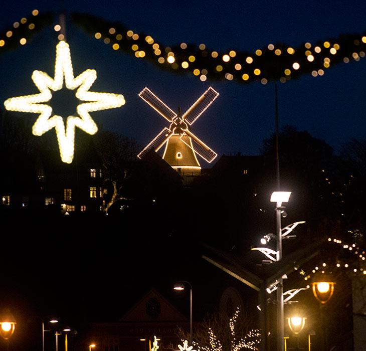 Christmas lighting in Vejle pedestrian street