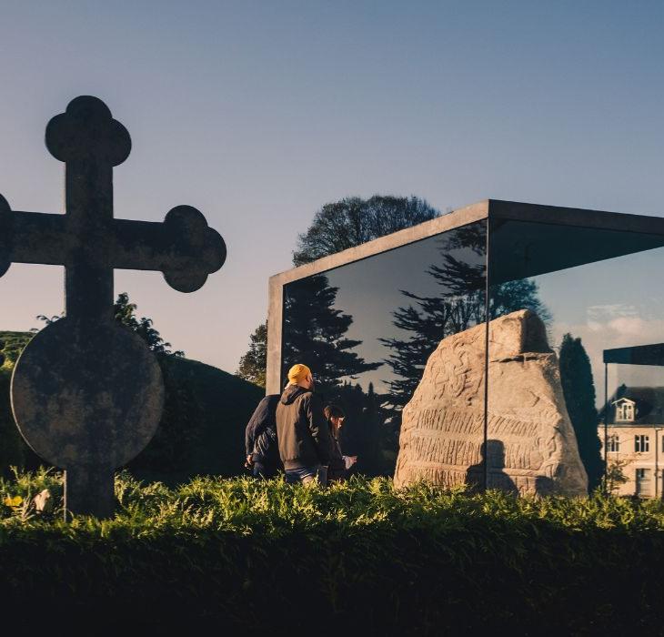 The rune stones at the cemetery in Jelling