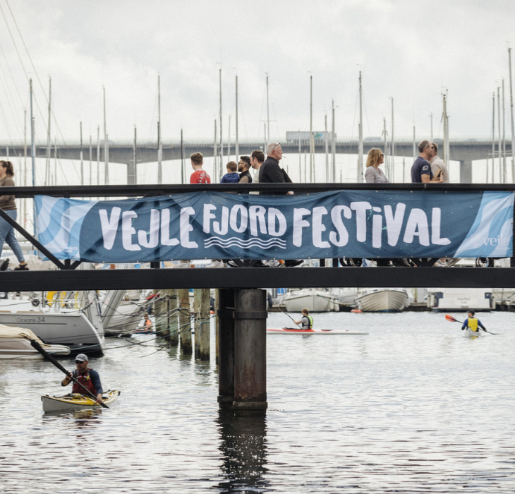 People on the bridge to Vejle Fjord Festival