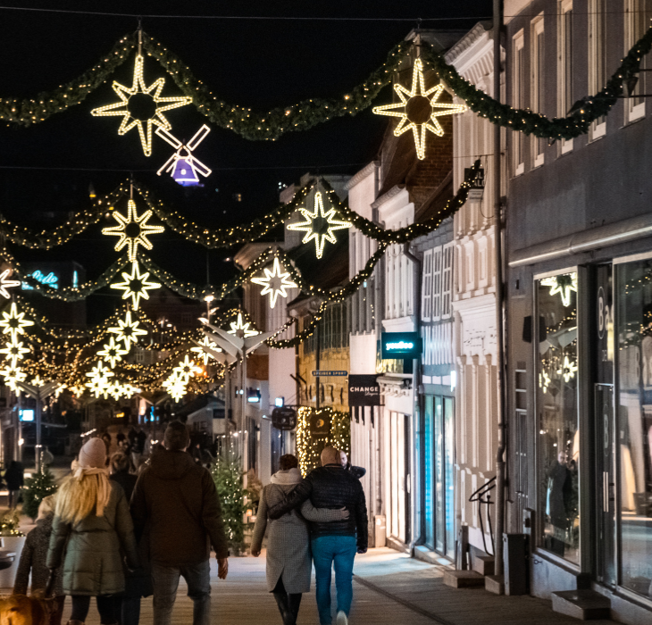 Winter day during the Christmas season in Vejle city center